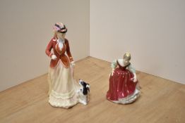 A Royal Doulton bone china figurine 'Sarah' HN3384 modelled with canine companion, boxed, sold along