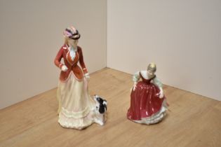 A Royal Doulton bone china figurine 'Sarah' HN3384 modelled with canine companion, boxed, sold along