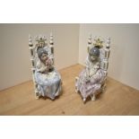 A pair of Lladro porcelain figurines, comprising Appreciation 1396 and Second Thoughts 1397, both