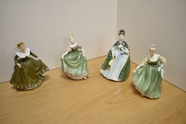 A group of four Royal Doulton bone china figurines, comprising Geraldine HN2348, Michelle HN2234,