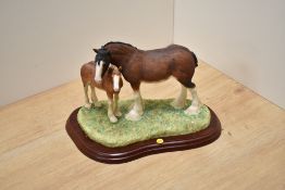 A Border Fine Arts Animal study 'Clydesdale Mare & Foal' A0187 designed by Annie Wall for the