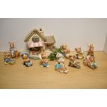 A collection of hand-painted stonecraft Pendelfin anthropomorphic rabbit figures, to include