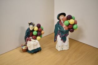 Two Royal Doulton bone china figurines, comprising The Balloon Seller HN583 and The Old Balloon
