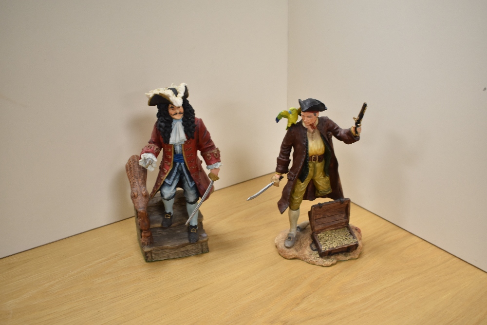 Two Royal Doulton cast-resin figures, comprising Long John Silver HN3719 and Captain Hook HN3636