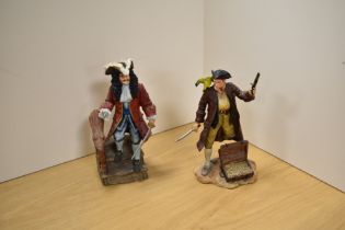 Two Royal Doulton cast-resin figures, comprising Long John Silver HN3719 and Captain Hook HN3636
