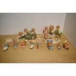 A collection of hand-painted stonecraft Pendelfin anthropomorphic rabbit figures, to include, 2 Roly