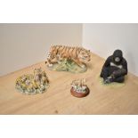 A Sherratt and Simpson wild animal study, gorilla with baby, Number 55146, 13cm, sold together