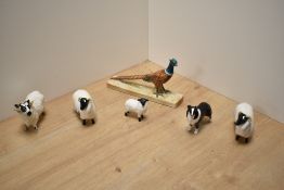 A group of Beswick Pottery animal studies, comprising Sheepdog, small number 1854 designed by Arthur