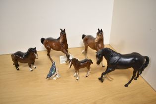 A Beswick Pottery horse study 'Black Beauty' number 2466 designed by Graham Tongue in black matt,