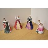 A group of four limited edition Royal Doulton bone china Queens of The Realm figurines, comprising