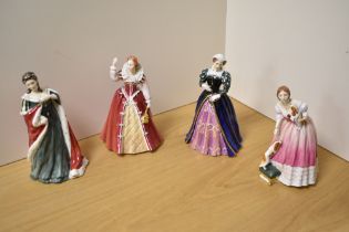 A group of four limited edition Royal Doulton bone china Queens of The Realm figurines, comprising