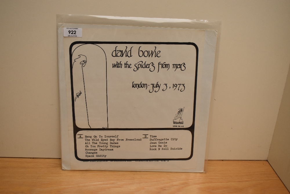 '' Bowie '' final spiders gig ! rare. A rare promotional / private pressing - these records have