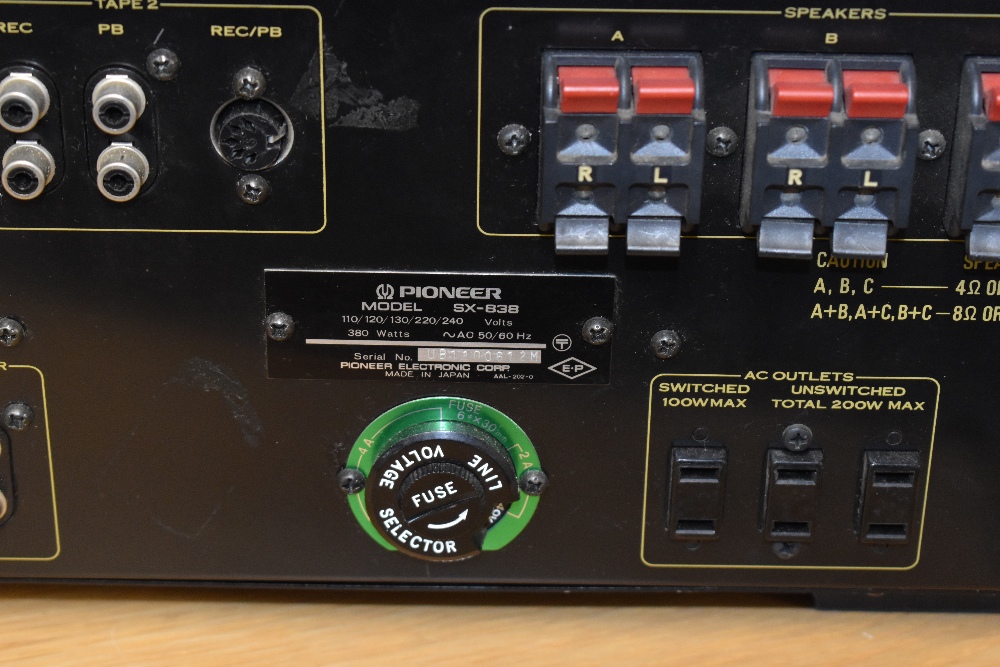 A Pioneer SX 838 Amplifier - works well - sounds superb - all switches and lights in full working - Image 8 of 8