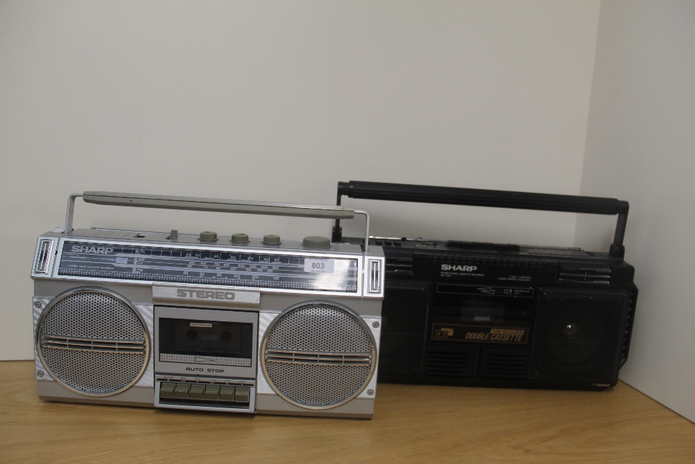 A lot of two vintage Sharp ' boom boxes '