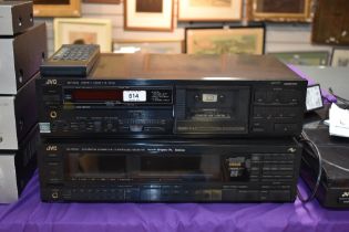 A JVC TD X5O2 cassette deck and a JVC Receiver RX 550VL