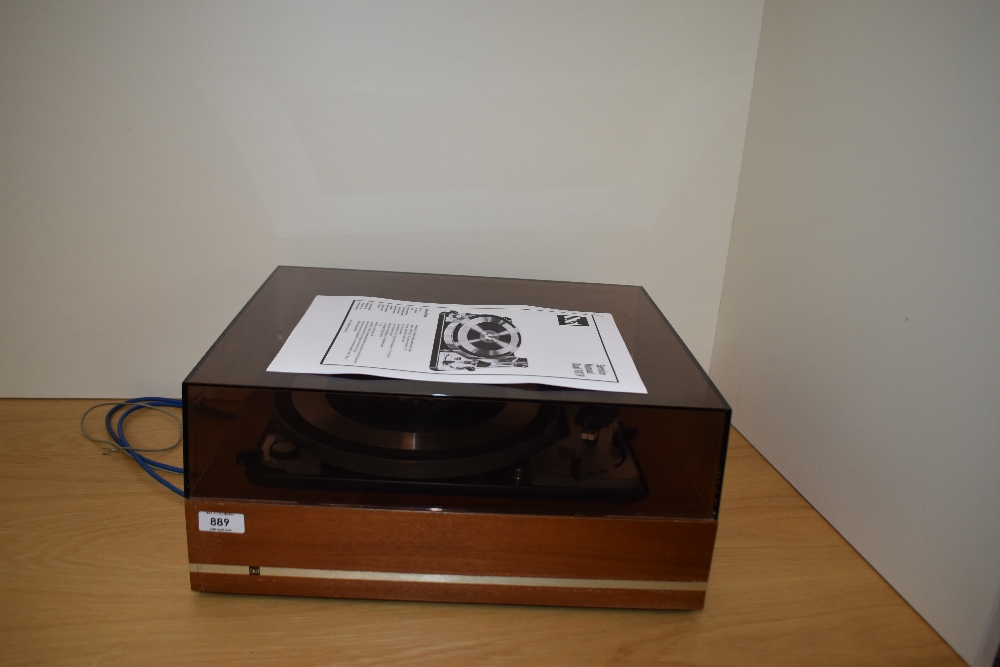 A Dual 1019 turntable complete with Plinth and dust cover / lid - Goldring MM Cartridge - fully - Image 8 of 9