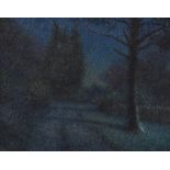 *Local Interest - Tom Dearden (1942-2020, British), oil on canvas, A woodland landscape at night