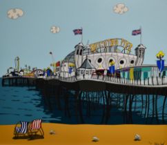 Dylan Izaak (Contemporary, British), coloured print, 'Brighton Actually', limited edition 18/49,