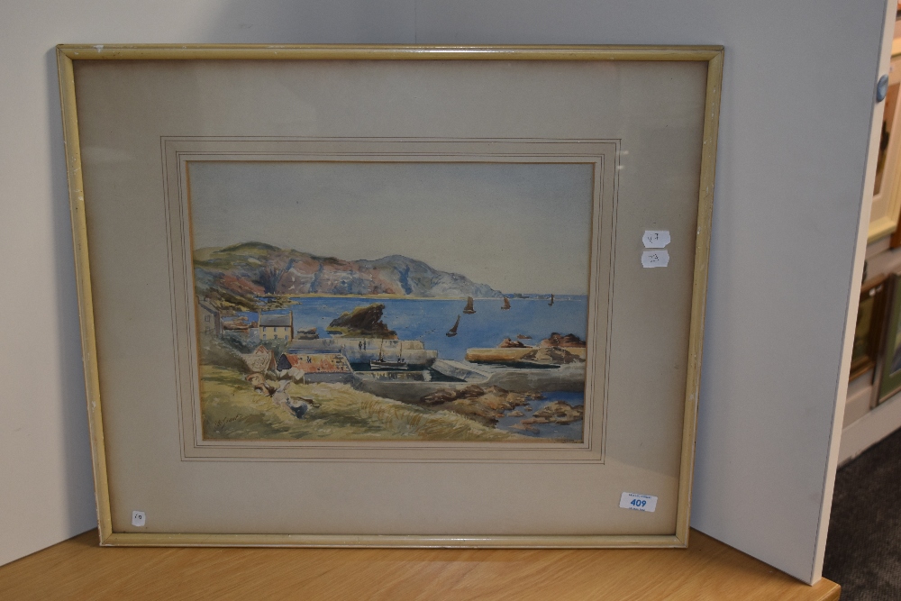 J.H. Grant (19th/20th Century), watercolour, A Scottish harbour landscape, signed to the lower left, - Image 2 of 4
