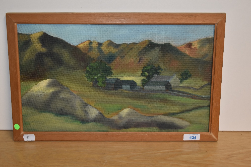 *Local Interest - F.M. Ward (20th Century, British), oil on board, 'Dale Head - Martindale', a naive - Image 2 of 3