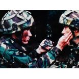 Paul Smith (b.1969, British photographer), photographic print, Soldiers applying camo make up,