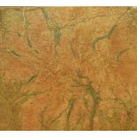 20th Century, print on canvas, Bartholomew's One Inch Map of the Lake District, mounted on wooden