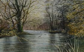 Peter Jones (20th Century, British), watercolour, 'River Teme, Knighton, Powys', signed and dated '