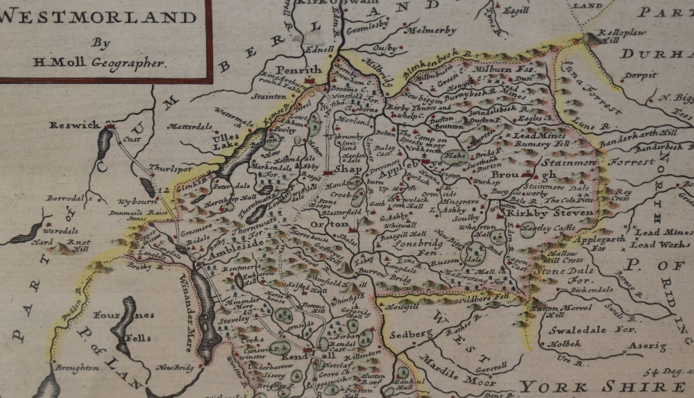 After Emmanuel Bowen (1694-1767, British), antiquarian map, A hand coloured illustration of Scotland