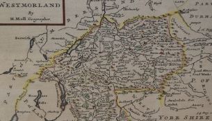 After Emmanuel Bowen (1694-1767, British), antiquarian map, A hand coloured illustration of Scotland