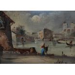 20th Century Continental School, oil on board, Two Italianate scenes to include a depiction of a