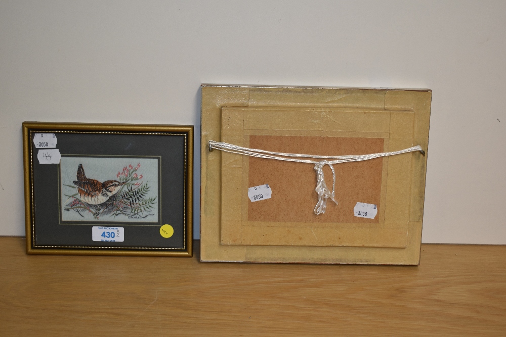 20th Century School, sculptograph/watercolour, A lapwing, framed, mounted, and under glass, - Image 4 of 4