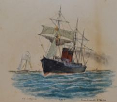 T.S. Littlefield (19th/20th Century), watercolour, Two maritime studies - 'Cunard Line - S.S.