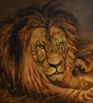 J.Harper (20th Century, British), in the style of Rosa Bonheur (1822-1899), oil on canvas, Lion