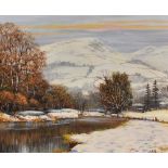 *Local Interest - Jeff Sudders (b.1944, British), oil on board, 'River Rothay in Winter, Ambleside',