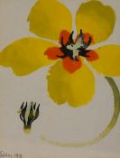 Mary Fedden (1915-2012, British), watercolour and gouache on paper, Yellow Flower, signed to the