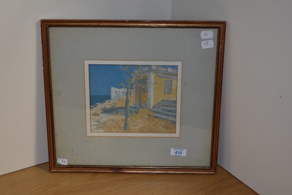 Irene Halliday (b.1931, Scottish), watercolour, 'Summer House, Symi Shore', Greece, signed to the - Image 2 of 4