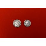 Two Charles II Silver Coins, 1676 Two Pence and 1679 Threepence