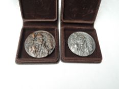 Two Abbot Hall Art Gallery (Kendal, Lake District) Medallions, 25st Anniversary 1962-1987, in Silver