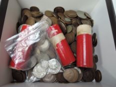 A collection of GB Pennies and Half Pennies along with a small amount of Silver