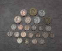 A small collection of Georgian Copper Coins, Farthing to Penny, 24 in total