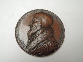A.Bovy Medallion, John Calvin Third Jubilee Of The Reformation In Geneva, 1835, diameter 11cm