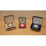 Three Silver Proof Coins in cases with certificates, Turks & Caicos Islands 1979 Ten Crown Coin,