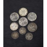 A small collection of GB & World Silver Coins, Queen Victorian Crowns x3 1889, 1892 & 1897, Gothic