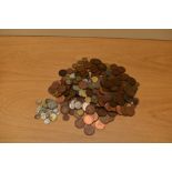 A collection of GB and World Coins including 1.9oz of World Silver, Half Penny, Penny, Farthings,