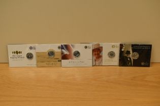 Five Royal Mint Twenty Pound Silver Coins, 2013 Timeless First The George & The Dragon, 2014