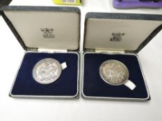 Two 1969 Investiture Prince of Wales Caernarfon Silver Medallions, each weigh 2.5g approx, both