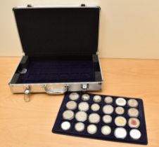 A modern Coin Case containing modern Crowns, Two Pounds x5, 50p x3 including Silver Battle of