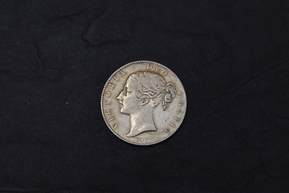A 1845 Queen Victoria Silver Crown, young head - Bild 2 aus 2
