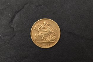 A 1893 Queen Victoria Gold Half Sovereign, Old Head, Royal Mint