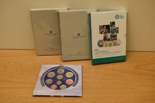 Four Royal Mint United Kingdom Brilliant Unciculated Coin Year Sets, 2007, 2020, 2021 & 2022 all